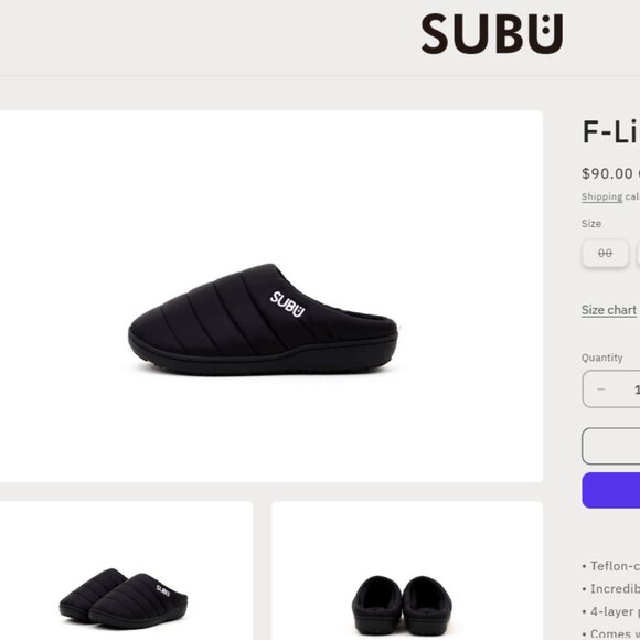 Subu F Line Black Slippers - Picture 1 of 5